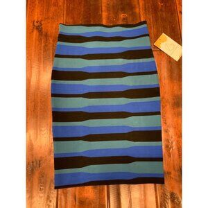 BCBG Max Azria Blue Striped "Imari" Mini Skirt, Size XS